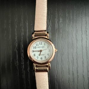 Anne Klein 10/9886 Rose Gold Bezel Pink Leather Band Women's Watch